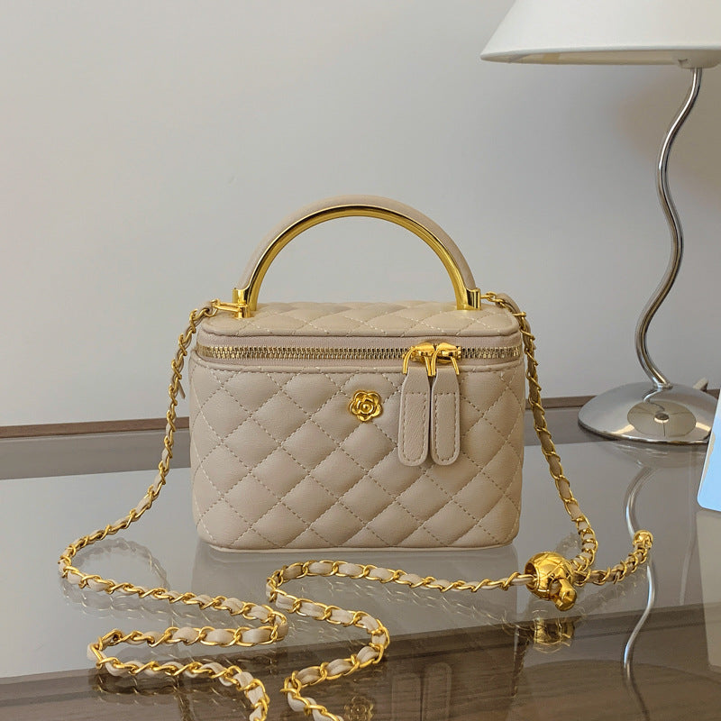 Cross-border diamond lattice chain handbag bag women's autumn new personality box bag foreign casual shoulder crossbody bag