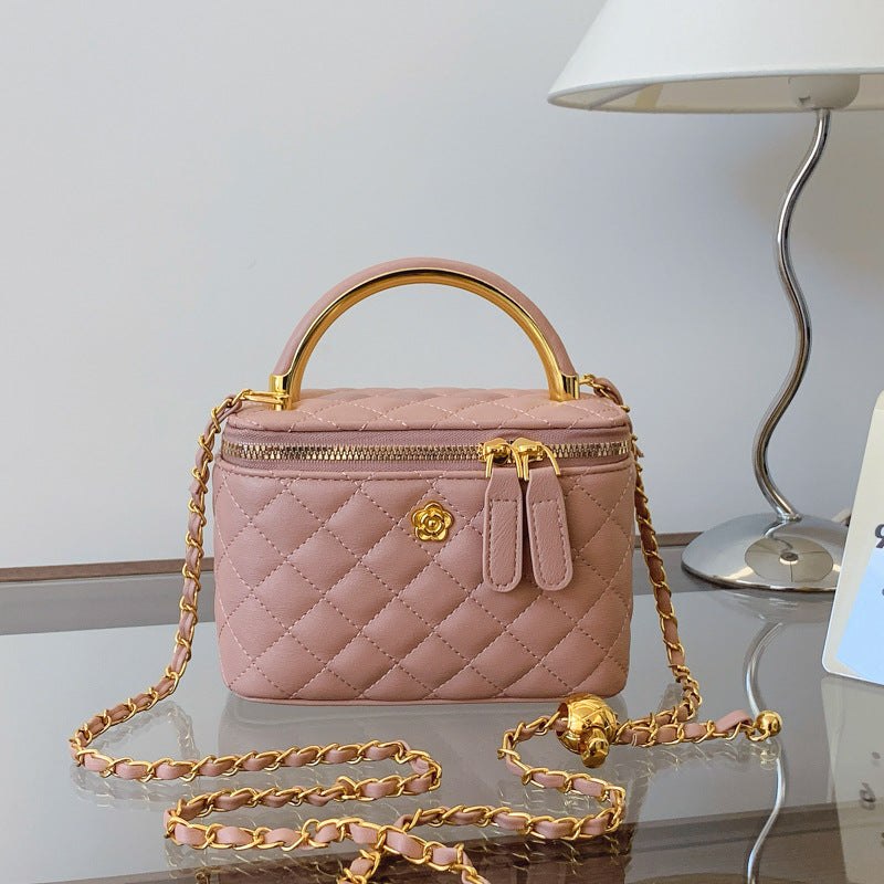 Cross-border diamond lattice chain handbag bag women's autumn new personality box bag foreign casual shoulder crossbody bag