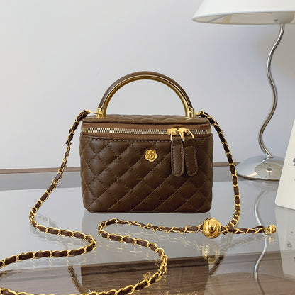 Cross-border diamond lattice chain handbag bag women's autumn new personality box bag foreign casual shoulder crossbody bag
