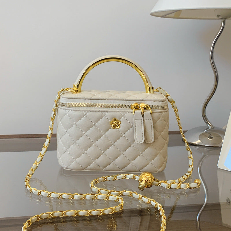 Cross-border diamond lattice chain handbag bag women's autumn new personality box bag foreign casual shoulder crossbody bag
