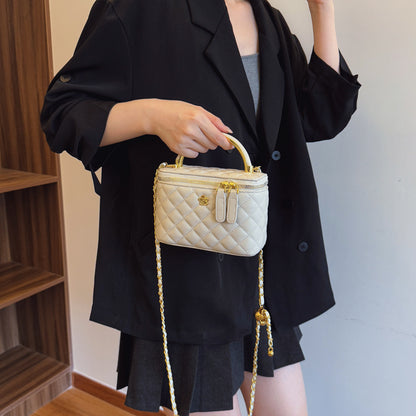 Cross-border diamond lattice chain handbag bag women's autumn new personality box bag foreign casual shoulder crossbody bag
