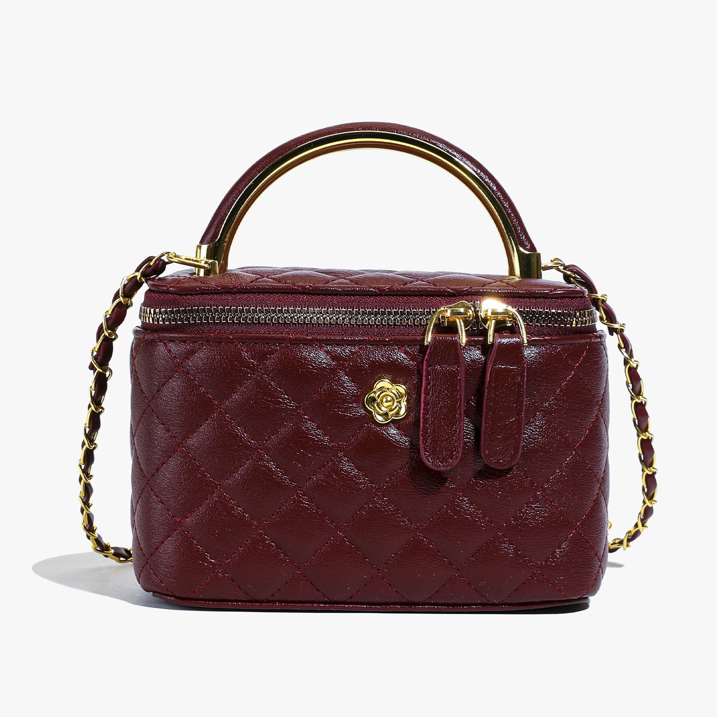 Cross-border diamond lattice chain handbag bag women's autumn new personality box bag foreign casual shoulder crossbody bag