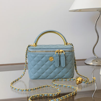 Cross-border diamond lattice chain handbag bag women's autumn new personality box bag foreign casual shoulder crossbody bag