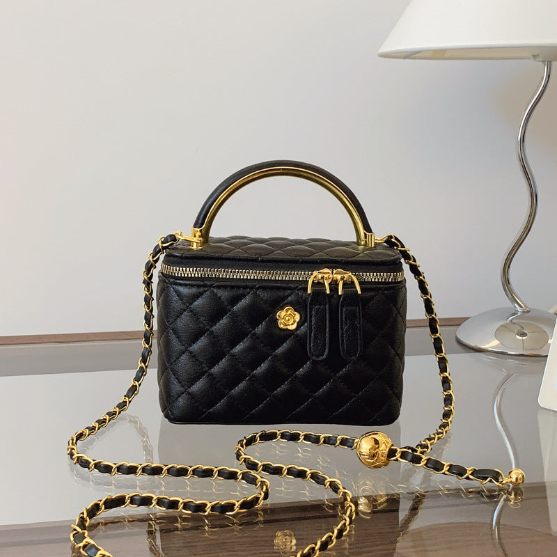 Cross-border diamond lattice chain handbag bag women's autumn new personality box bag foreign casual shoulder crossbody bag