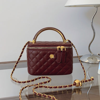 Cross-border diamond lattice chain handbag bag women's autumn new personality box bag foreign casual shoulder crossbody bag